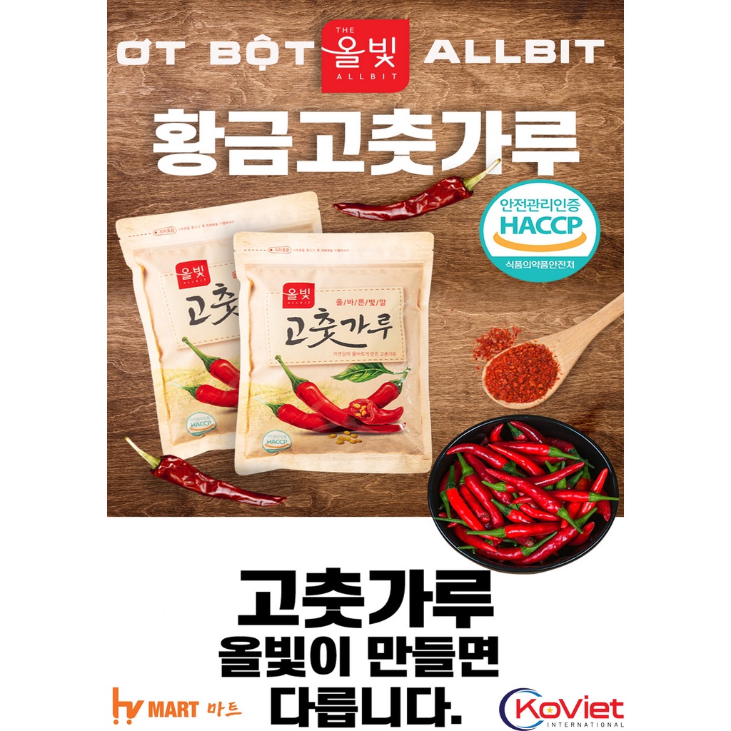 1kg BỘT ỚT Hàn Quốc cánh  làm kim chi - Allbit