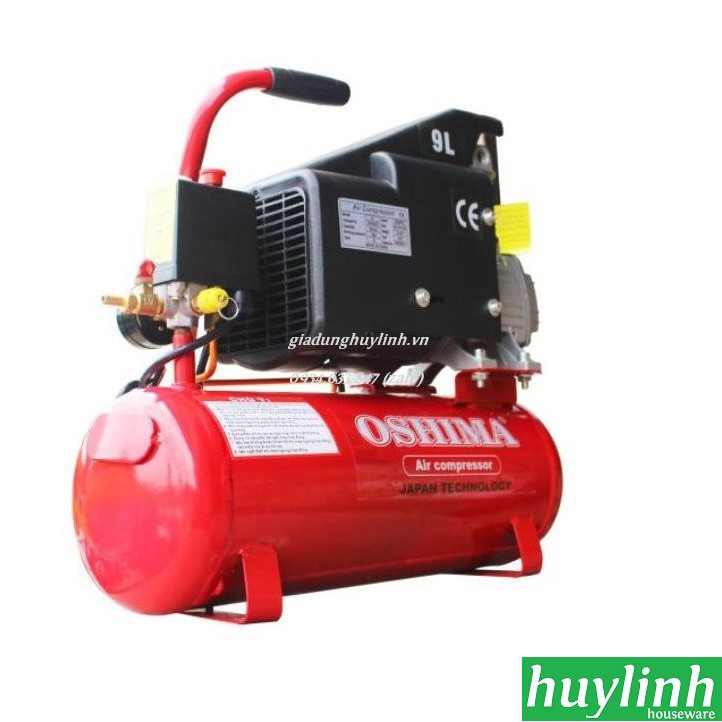 Máy nén khí trực tiếp Oshima 9 lít nhanh - có dầu