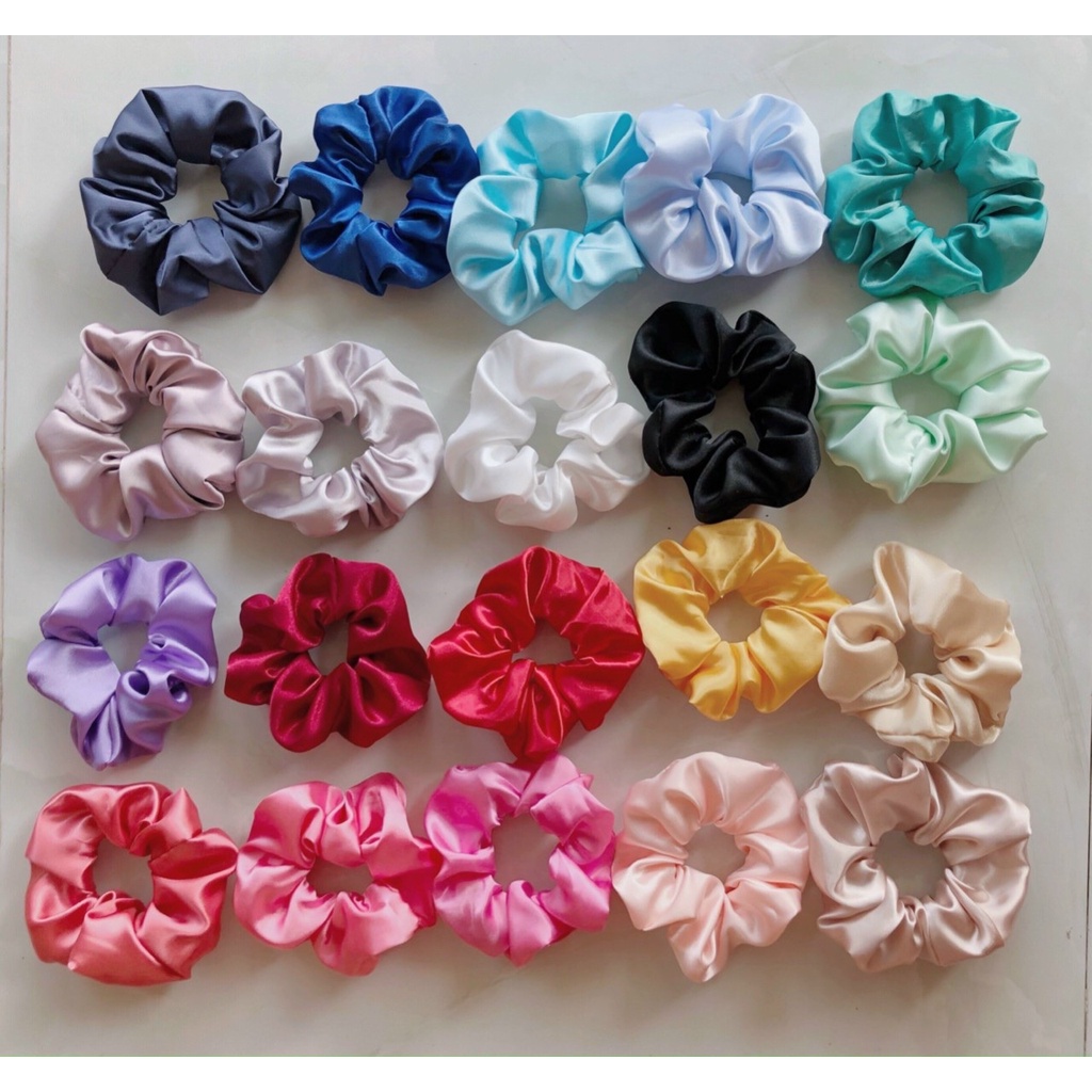 (Quà Tặng) Buộc tóc SCRUNCHIES Nhiều Màu Sắc Cực Dễ Thương