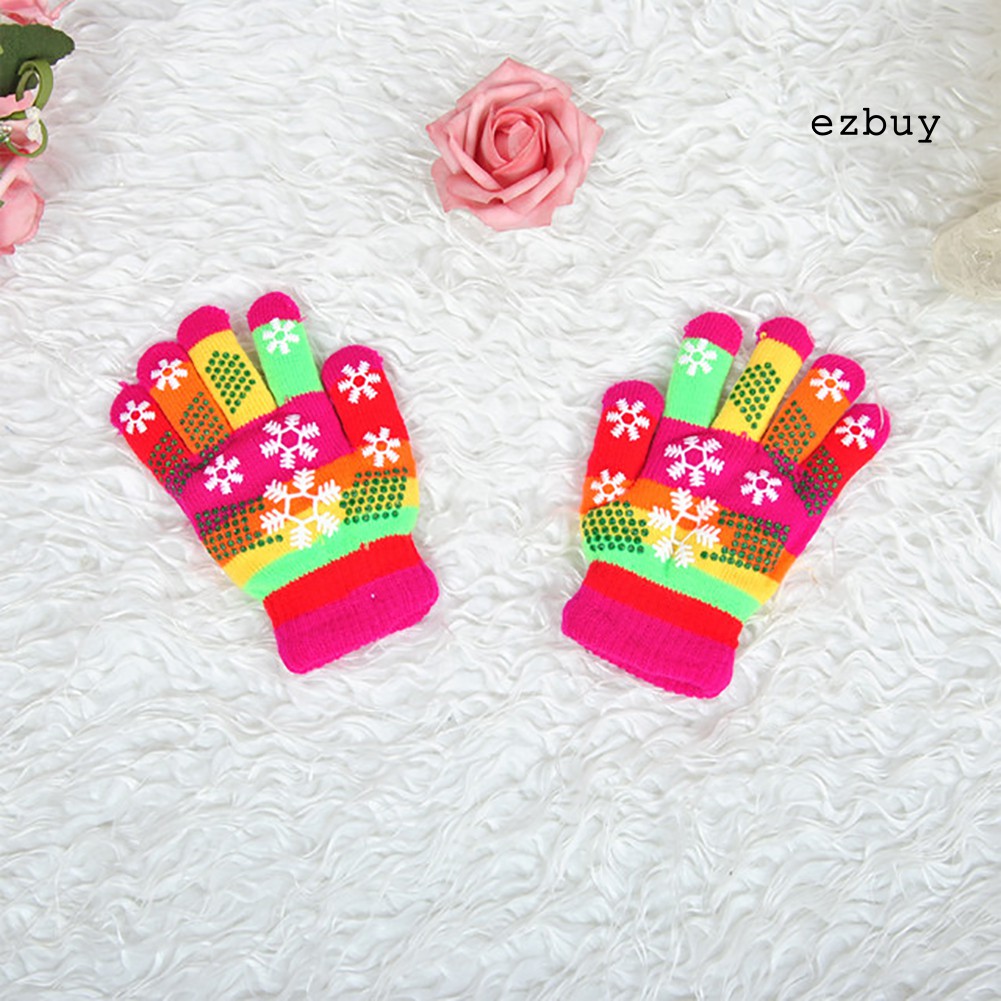 Găng Tay Hoạ Tiết Hoa Tuyết Cho Bé
