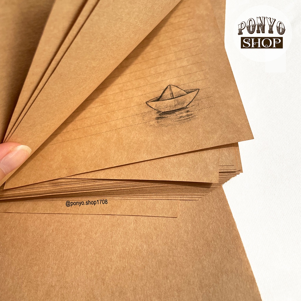 Set 60 tờ giấy kraft làm ruột sổ tay Handmade Vintage