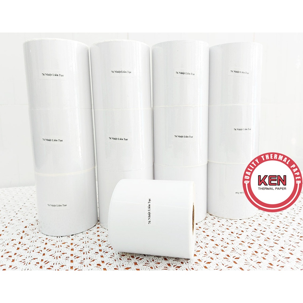 Decal in liên tục có keo dán 76x30m - in livetreams - in bill có keo dán