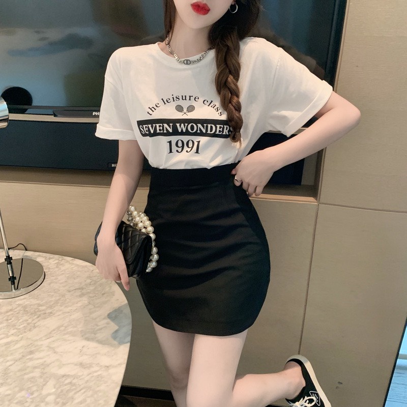 Chân váy nữ chữ A dáng ngắn, chân váy nữ lưng cao chất Umi co giản nhẹ Okélla