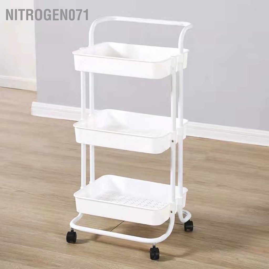 Nitrogen071 Kệ 3 Tầng Đi Động,Kệ Bỉm Sữa,Kệ Spa Có Tay Cầm Và Bánh Xe.Giá Đựng Đồ Phòng Bếp,Phòng Khách Đa Năng