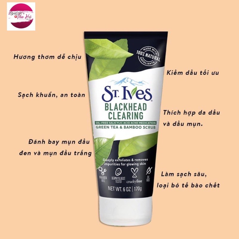 Sữa Rửa Mặt Tẩy Da Chết Trà Xanh St.Ives 170g