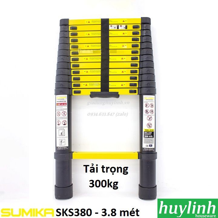 Thang nhôm rút đơn Sumika SKS380 - 3.8 mét - Tải trọng 300kg