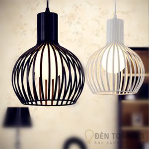 Đèn Thả: Mẫu đèn thả lồng sắt một bóng