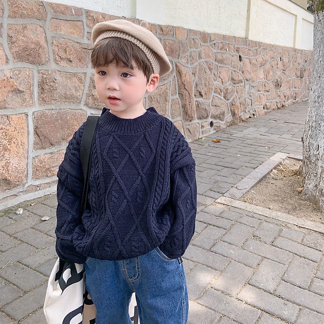 Áo sweater tay dài phong cách Hàn Quốc thời trang dễ thương cho bé trai