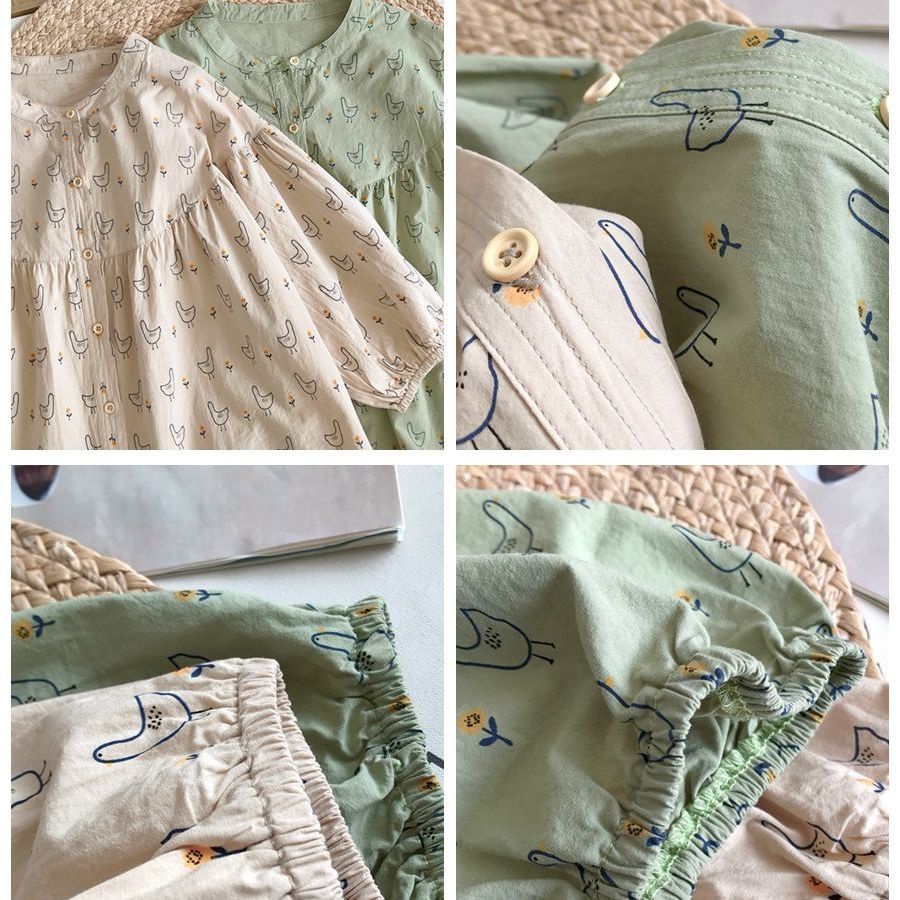Áo Cotton Tay Phồng Dáng Rộng Họa Tiết Hoa Thời Trang Mùa Hè Phong Cách Hàn Quốc Dành Cho Nữ 2022