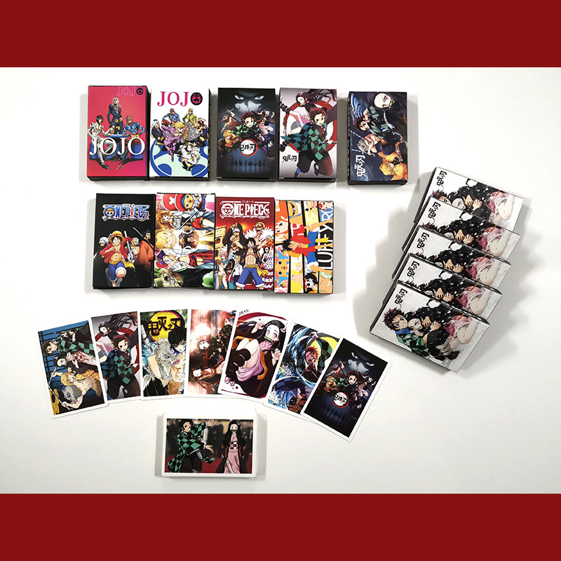 Set 30 tấm thẻ in hình phim hoạt hình one piece naruto