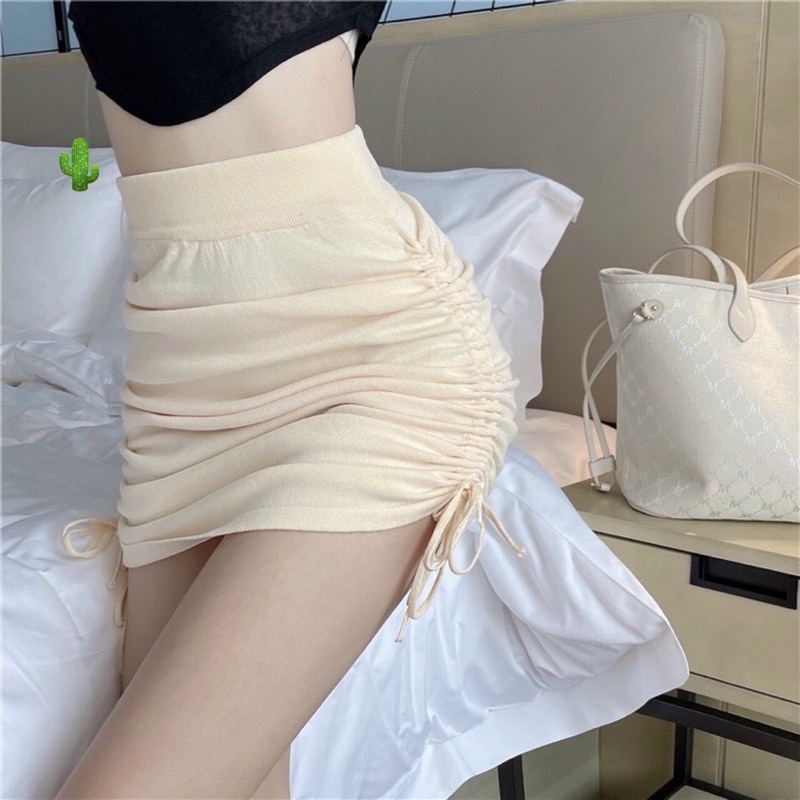 Chân váy rút dây 2 bên chất THUN GÂN - Z7P | BigBuy360 - bigbuy360.vn