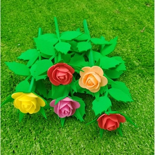 10 Cành hoa hồng cao 17cm (hoa size 3,5cm)