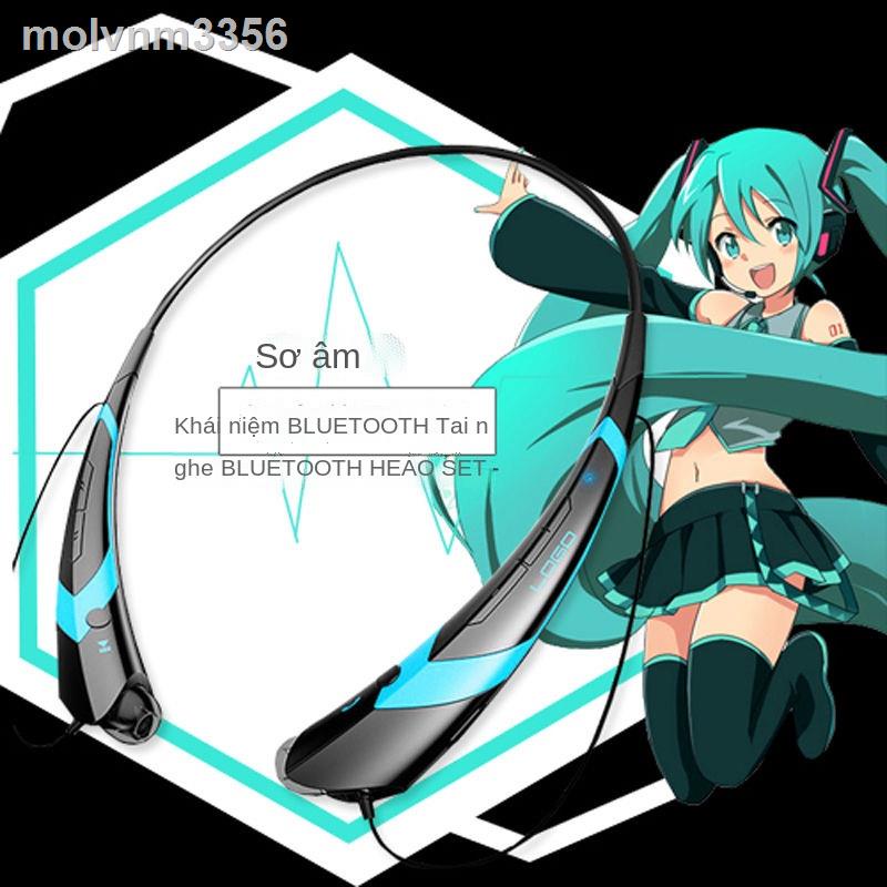 ❄✹◙Tai nghe anime chủ đề Hatsune Miku khái niệm hai chiều thể thao ngoài trời Bluetooth thiết bị ngoại vi