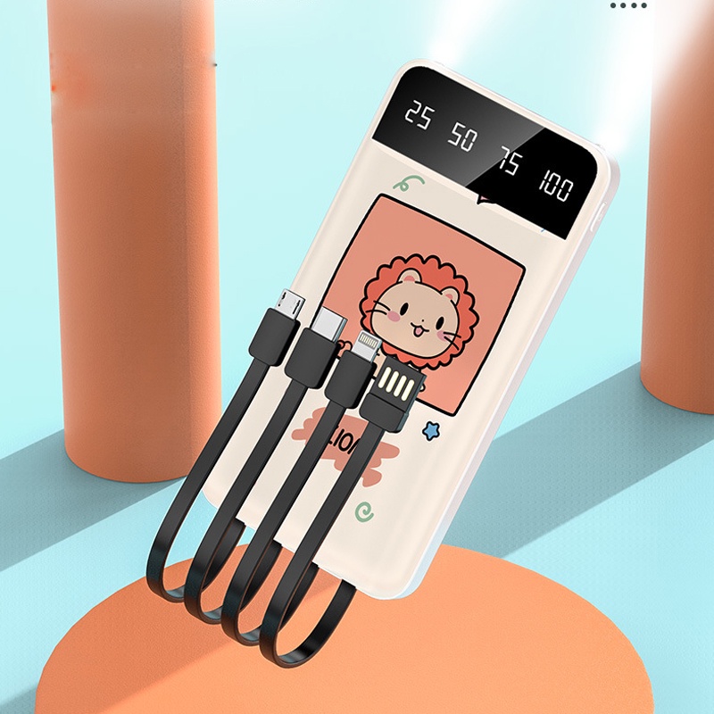 KRECOO sạc dự phòng 10000mah 20000mah Phim hoạt hình Mini Pin Pin Lithium Polymer Màn Hình Kỹ Thuật Số Cho Apple Android
