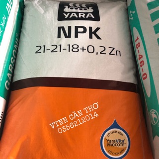 Phân bón NPK 21-21-18-0,2 Zn Yara túi 1kg _ tăng tỉ lệ đậu trái chống rụng, nứt, sượng trái