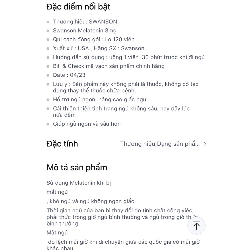 Viên uống hỗ trợ giấc ngủ giúp ngủ ngon Melatonin 3mg 120 Viên