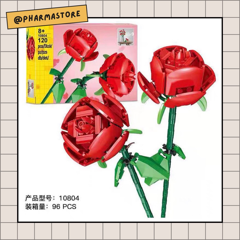 BÓ HOA NON LEGO - ĐỒ CHƠI XẾP HÌNH LẮP RÁP MÔ HÌNH NANOBLOCK