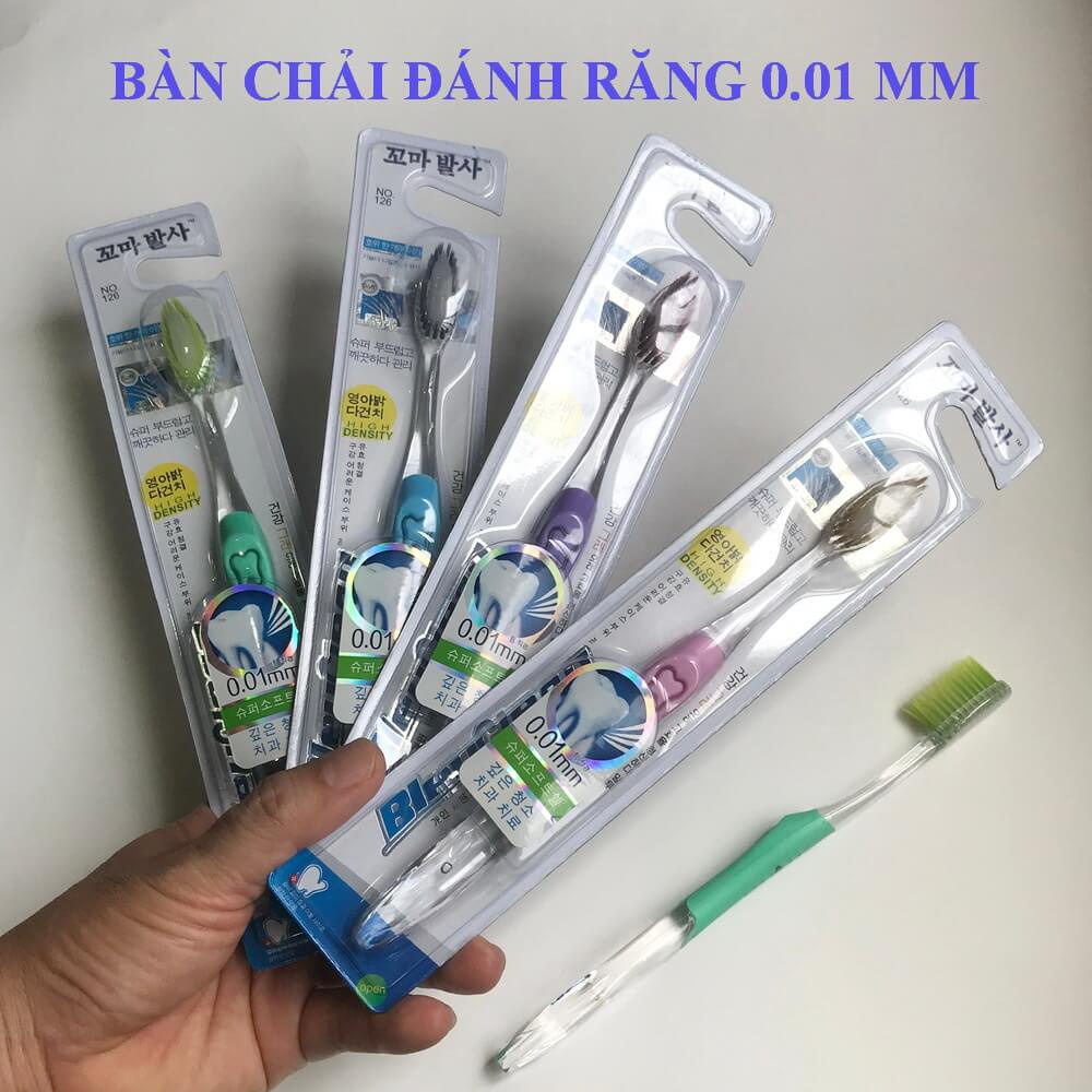 Bàn chải răng 0.01 mm mềm mại, không gây hại lợi nướu, lông nhỏ dễ dàng làm sạch khe răng, nhiều màu-Tiện Ích Vượt Trội