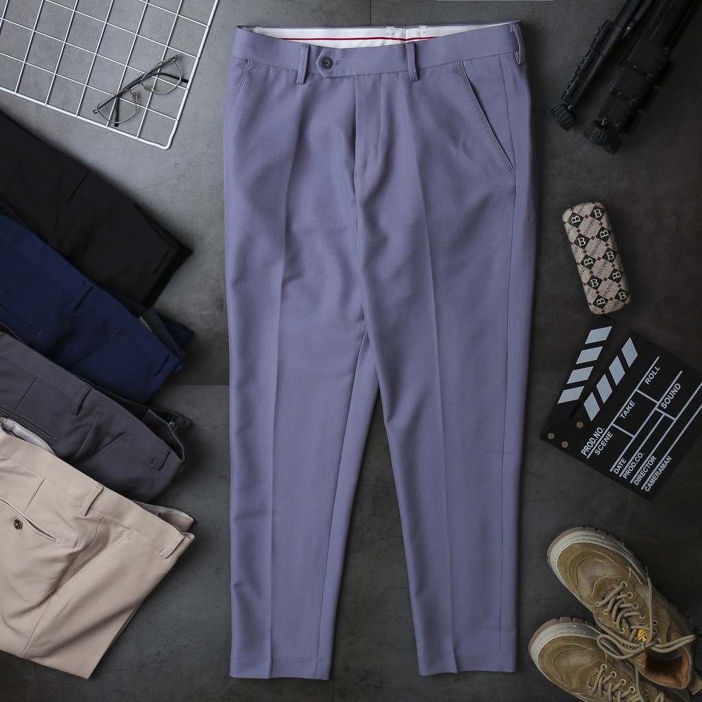 Quần âu nam công sở mầu đen vải chéo xuất khẩu dày dặn loại 1, quần ôm khoe dáng flasksale | BigBuy360 - bigbuy360.vn