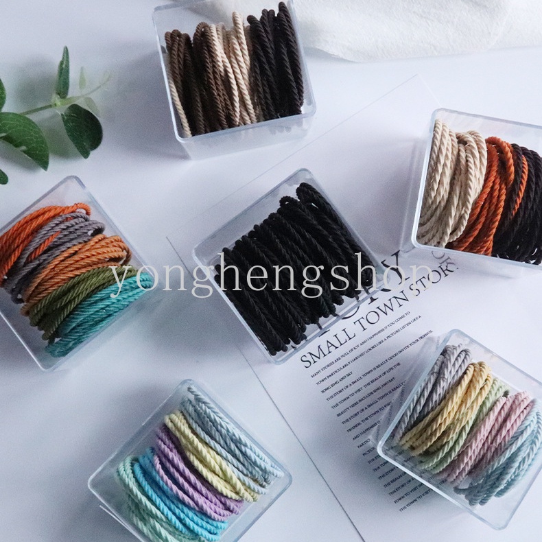 Set 50 Dây Thun Cột Tóc Co Giãn Nhiều Màu Sắc