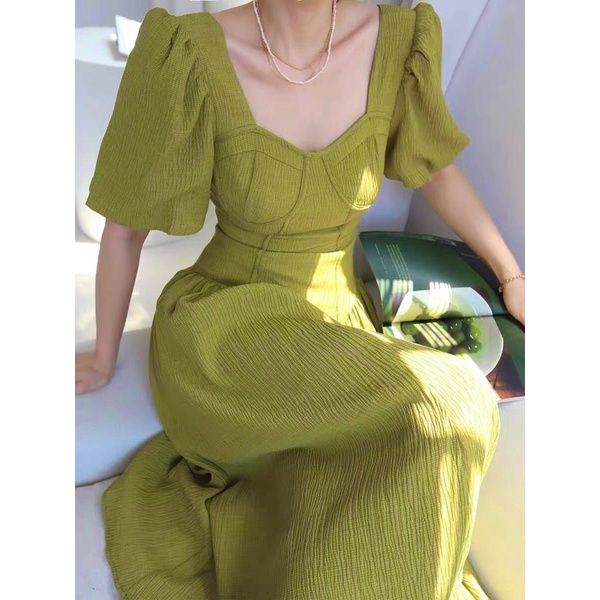 Váy tơ nhăn dáng dài đẹp