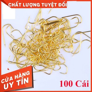 Lưỡi Câu Cá Vàng Có Ngạnh 100 Chiếc Chuyên câu cá rô cá diếc, cá chép