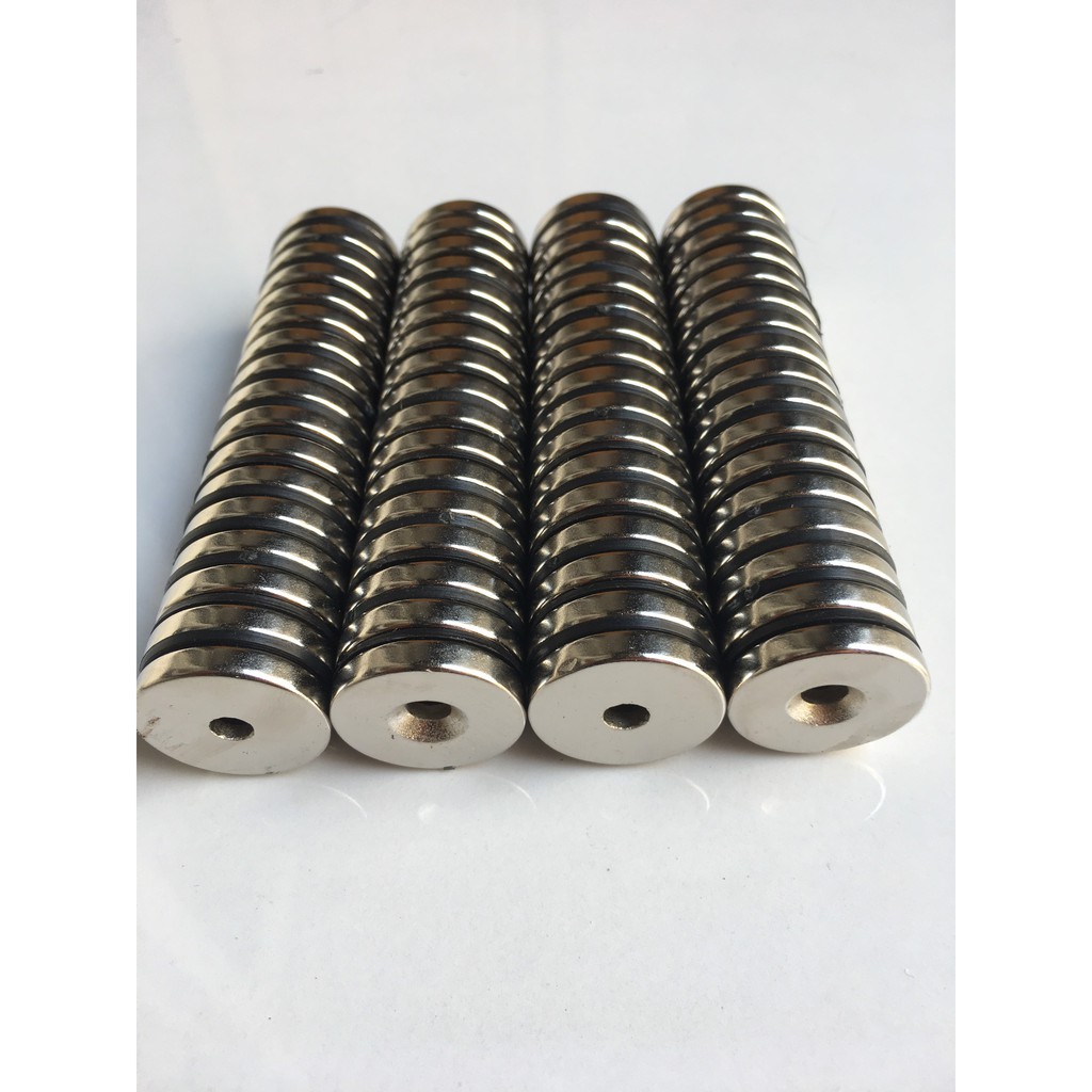 Nam Châm Siêu Cường Ø25x5mm Lỗ Vát M5 - Nam Châm Gắn Ná Cao Su Mã N35