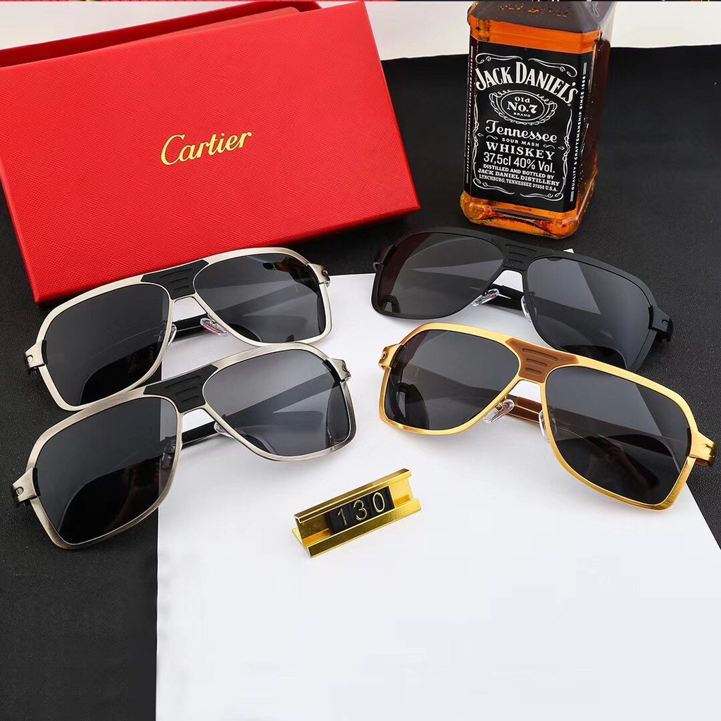 Cartier_ 2021 Mới Thời trang Hàn Quốc Khung lớn Màu phim Kính râm Nam và Nữ Xu hướng Cặp đôi Đường phố Chụp Trăm Phù hợp Trang trí Thời trang Du lịch Kỳ nghỉ Chống tia cực tím Kính râm đi biển