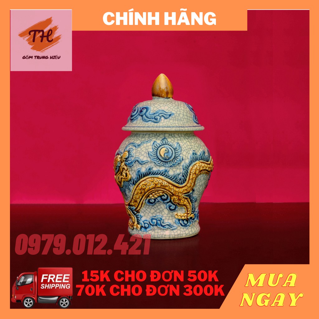 Chóe thờ Bát Tràng men rạn đắp nổi