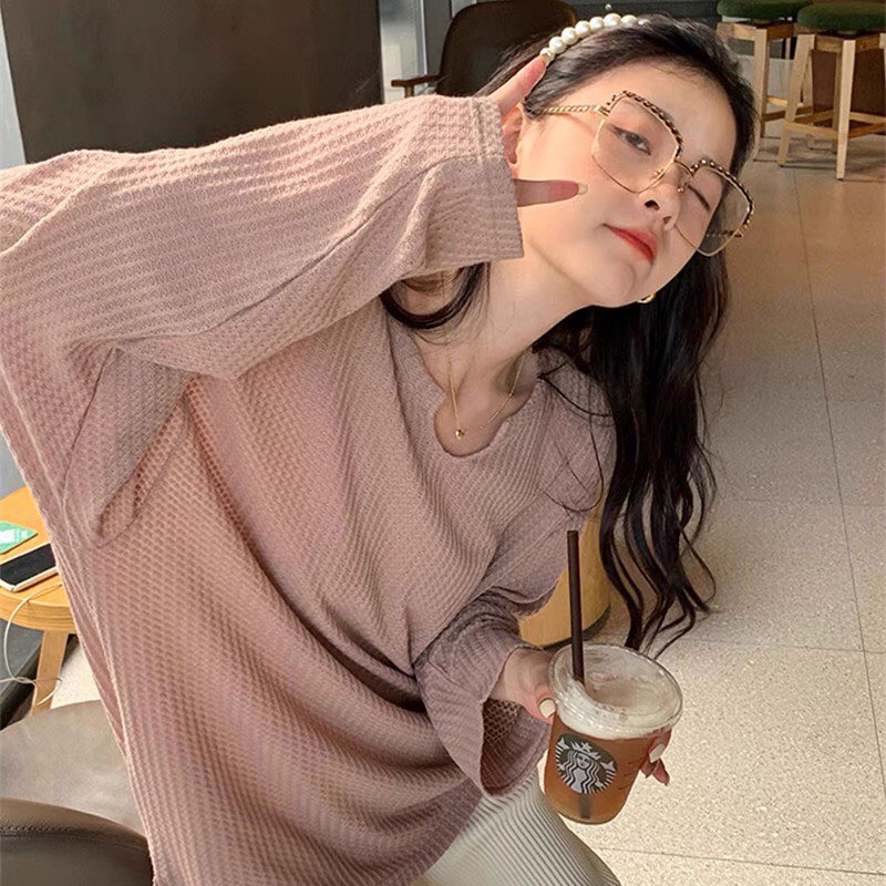 Áo Len Xốp Tay Dài Khoét Cổ Xẻ Tà Nhiều Màu Hot trend Dáng Basic Dễ Phối Đồ Ulzzang | BigBuy360 - bigbuy360.vn