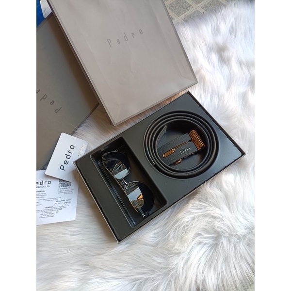 Set 2 món mắt kính nam và thắt lưng pedro Fullbox