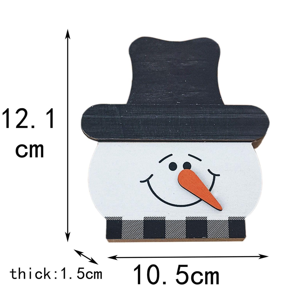 FOREVER Bộ 3 Món Đồ Trang Trí Bằng Gỗ Hình Người Tuyết Dễ Thương