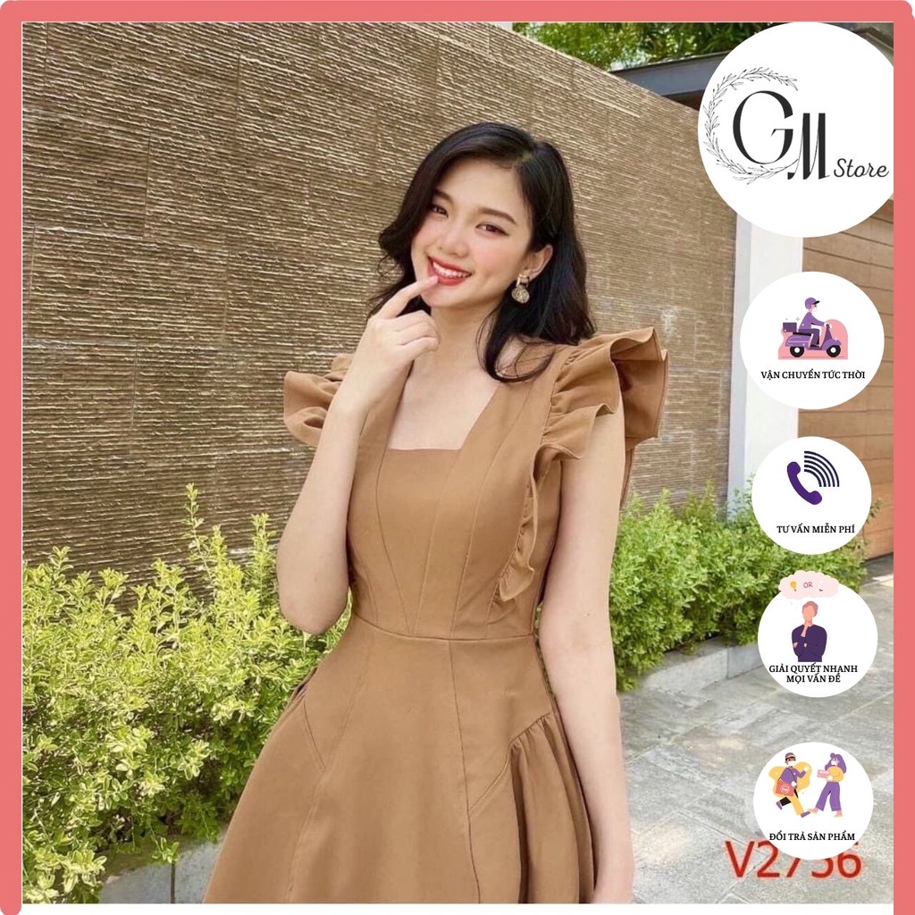 ĐẦM NÂU CÁNH TIÊN XOÈ BỒNG, ĐẦM ĐỎ NOEL (Có ảnh thật)
