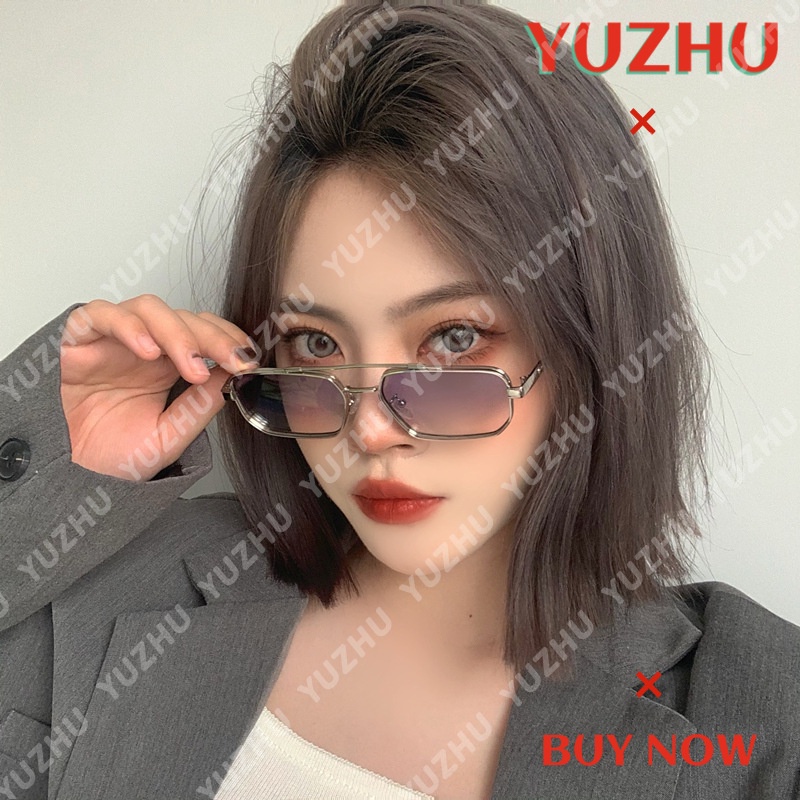 (YUZHU) Kính Mát Thời Trang Phương Tây Gọng Đôi Bằng Kim Loại Phong Cách Retro Hàng Không Dành Cho Nam Và Nữ