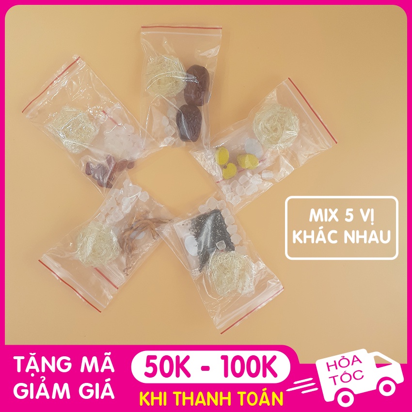 Combo 5 gói yến sào tinh chế baby, 5 vị khác nhau, yến sào cao cấp Quang Minh