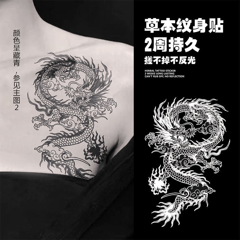 Miếng Dán Hình Xăm Tạm Thời Chống Thấm Nước Hình Con Rồng Độc Đáo Có Thể Sử Dụng Một Lần Mã Số 799 Mc0663.my0707
