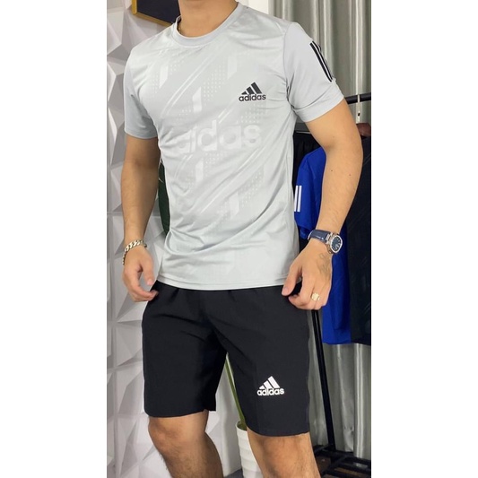 Bộ quần áo Thể Thao Nam Adidas Cộc tay chất liệu thun lạnh mềm mịn,co giãn 4 chiều, thấm hút mồ hôi