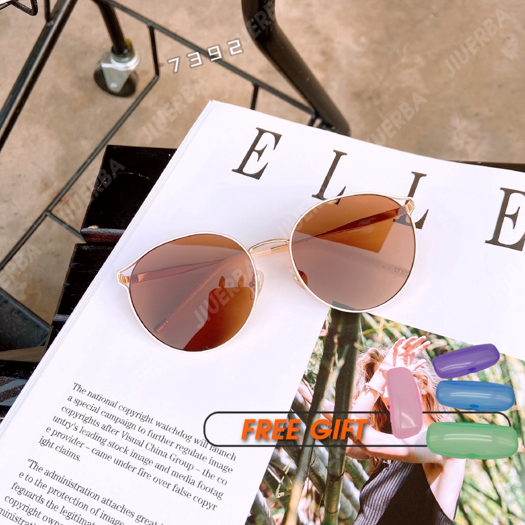 Kính Mát Gọng Kim Loại Màu Kẹo Ngọt Thời Trang Hàn Quốc Cho Nữ