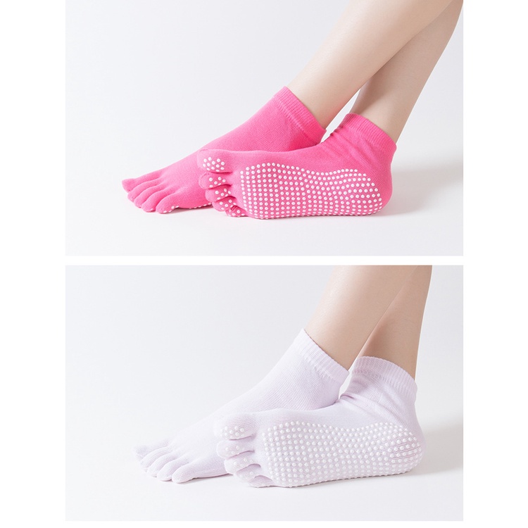 Tất - Vớ Tập Yoga, barre, pilates kín ngón thấm mồ hôi gắn hạt silicon chống trơn trượt - TY1