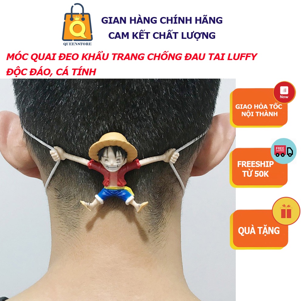 Móc Đeo Quai Chống Đau Tai Khi Đeo Khẩu Trang Nhân Vật Luffy Phim hoạt hình One Piece Cá Tính Độc Đáo - QueenStore