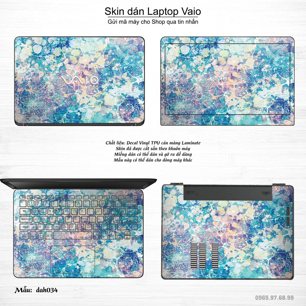 Skin dán Laptop Sony Vaio in hình vân đá (inbox mã máy cho Shop)