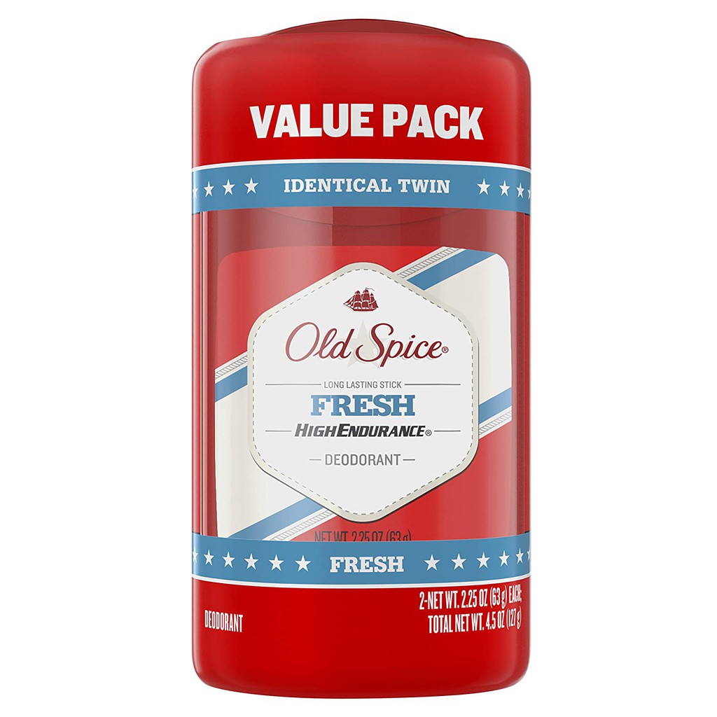 Bộ 2 lăn sáp khử mùi nam Old Spice High Endurance Fresh Deodorant 2x63g (Mỹ)