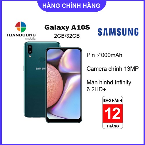 [Mã 159ELSALE hoàn 7% xu đơn 300K] Điện thoại Samsung Galaxy A10s 32GB 2GB Chính Hãng