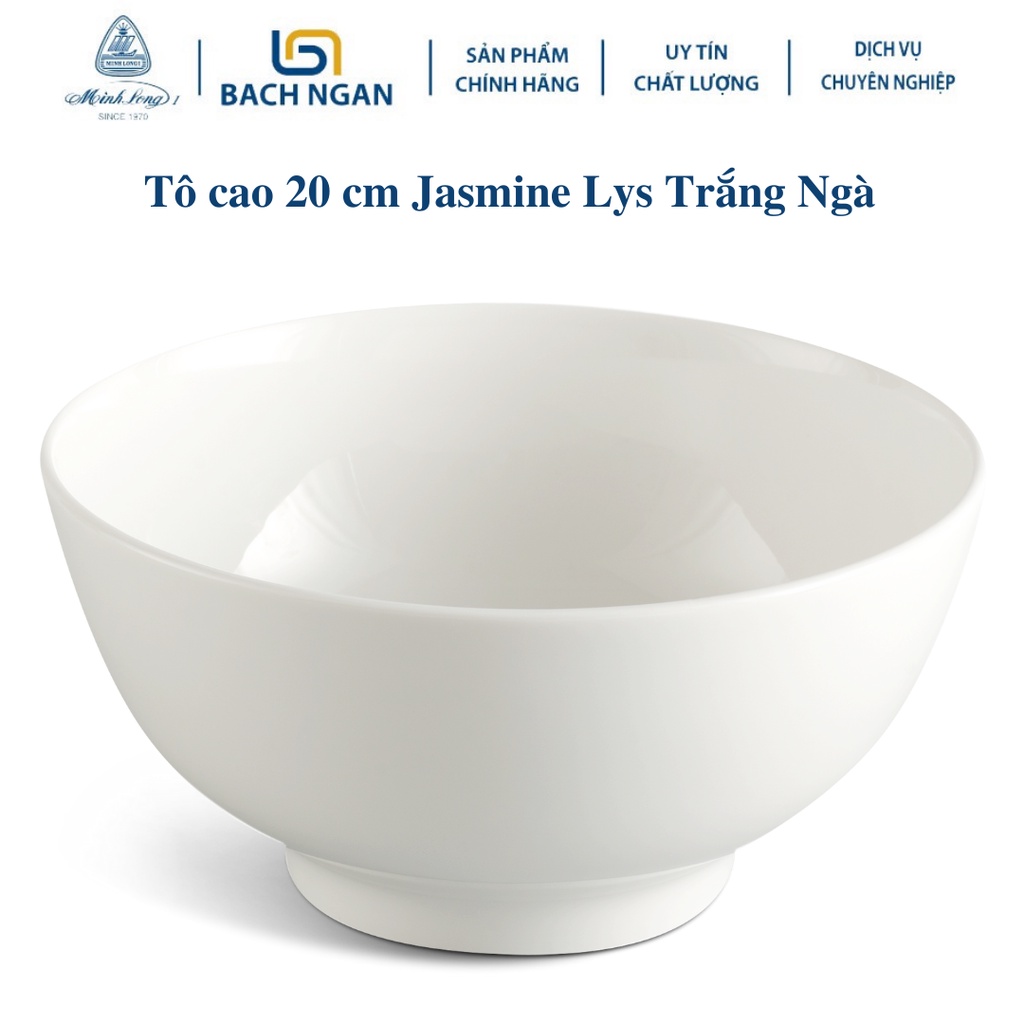 Tô cao Minh Long 20 cm Jasmine Lys Trắng Ngà