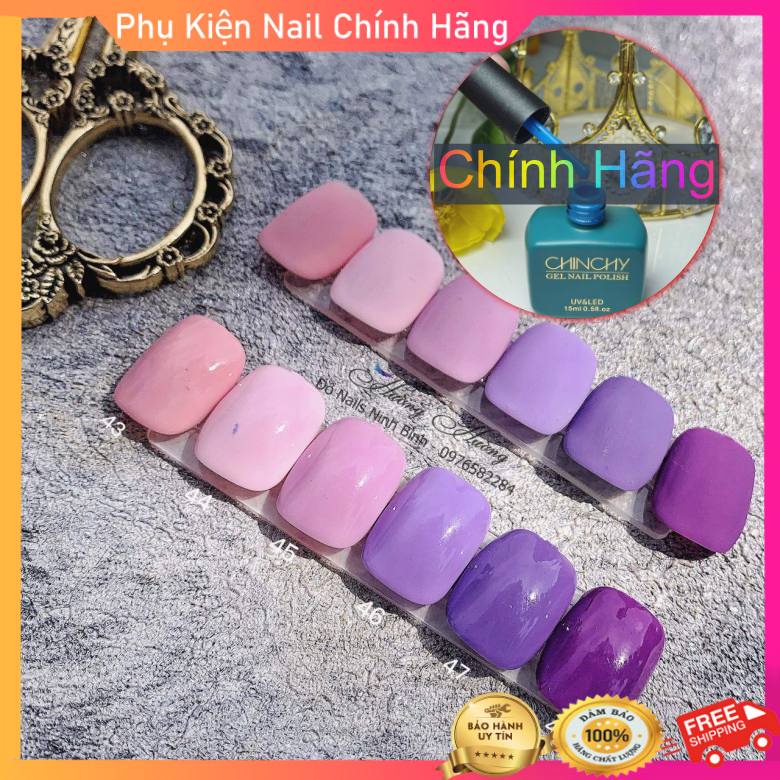 [Bán lẻ] Set sơn gel, sơn chinchy màu tím hồng mĩ cao cấp màu hót 2021 (màu từ 43-48)