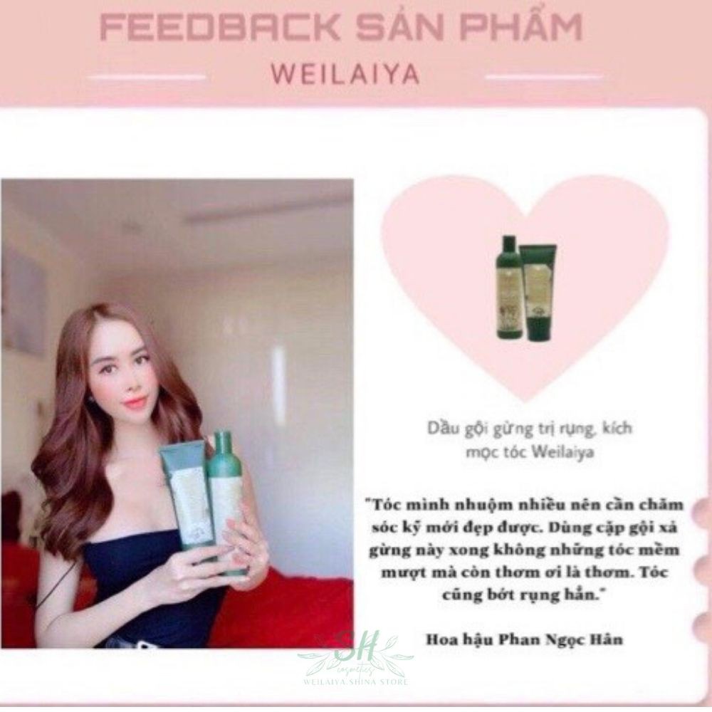 Bộ Dầu Gội Weilaiya Chính Hãng Tinh Chất Gừng Hỗ Trợ Mọc Tóc Ngăn Rụng Tóc - Cho Da Đầu Dầu