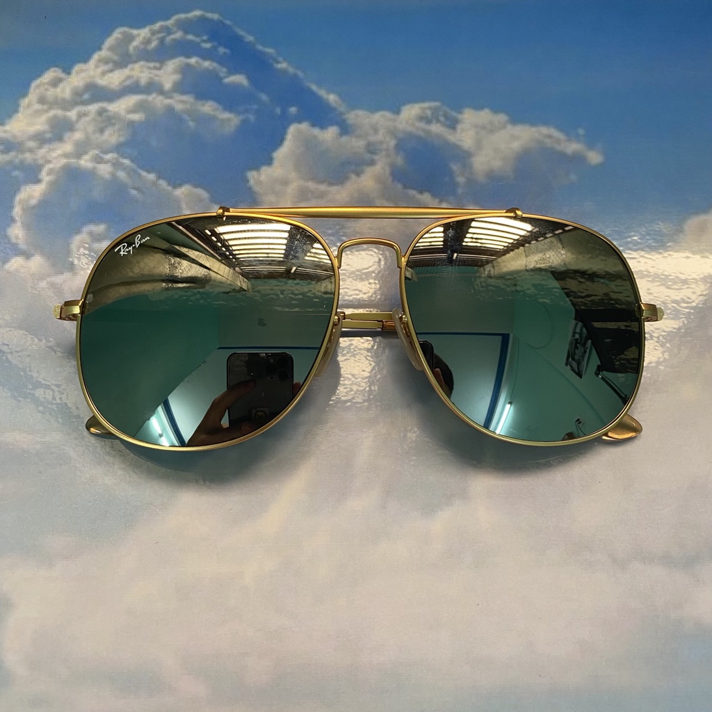 Kính Mát Rayban Mắt Thủy Tinh Tráng Gương Màu Bạc Chống UV, Chống Chói Unisex Thời Trang