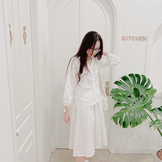 Chân váy đũi không nhăn có túi