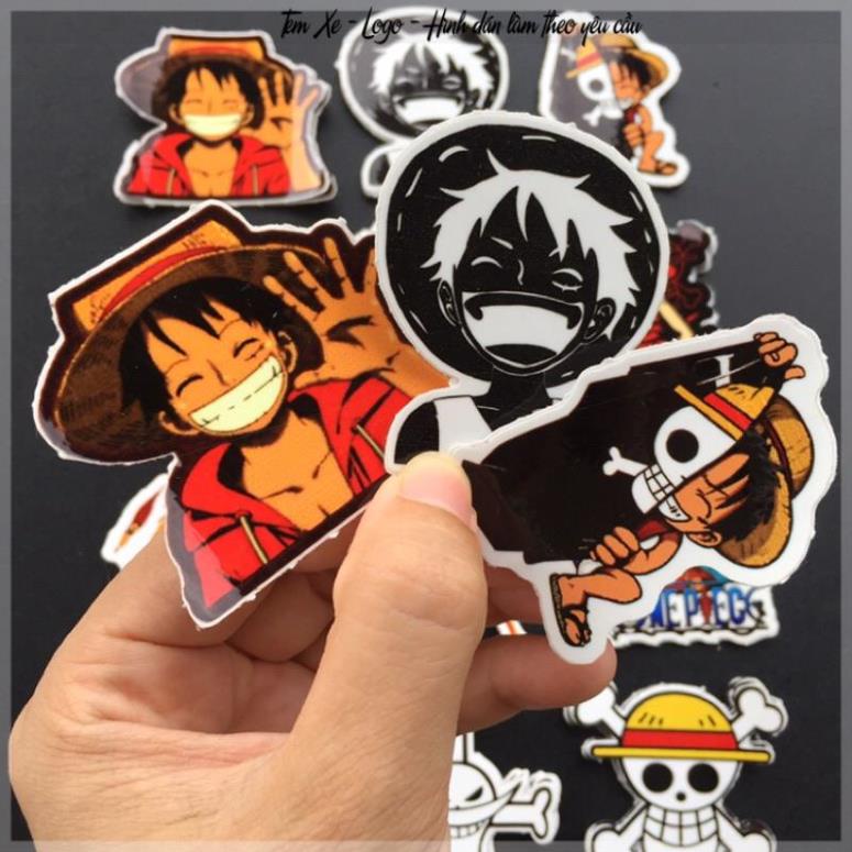 Bán lẻ hình dán Monkey D. Luffy. Decal Sticker chống nước. One piece Mũ Rơm
