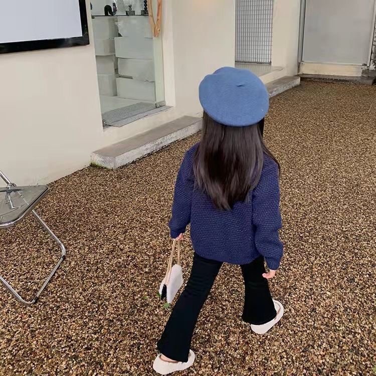 Áo khoác cardigan dệt kim giữ ấm mùa thu đông dễ thương cho bé gái